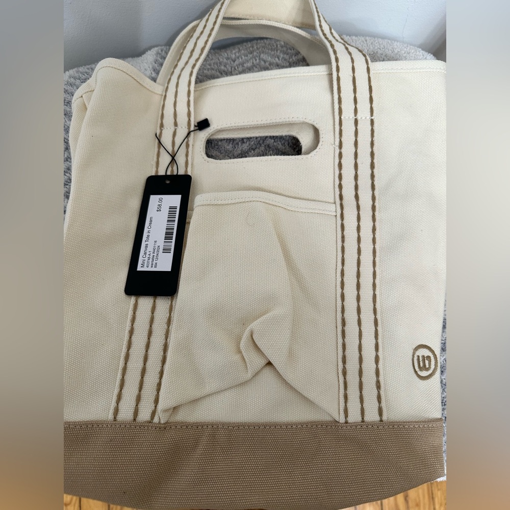 Elegant Cream Canvas Tote Bag